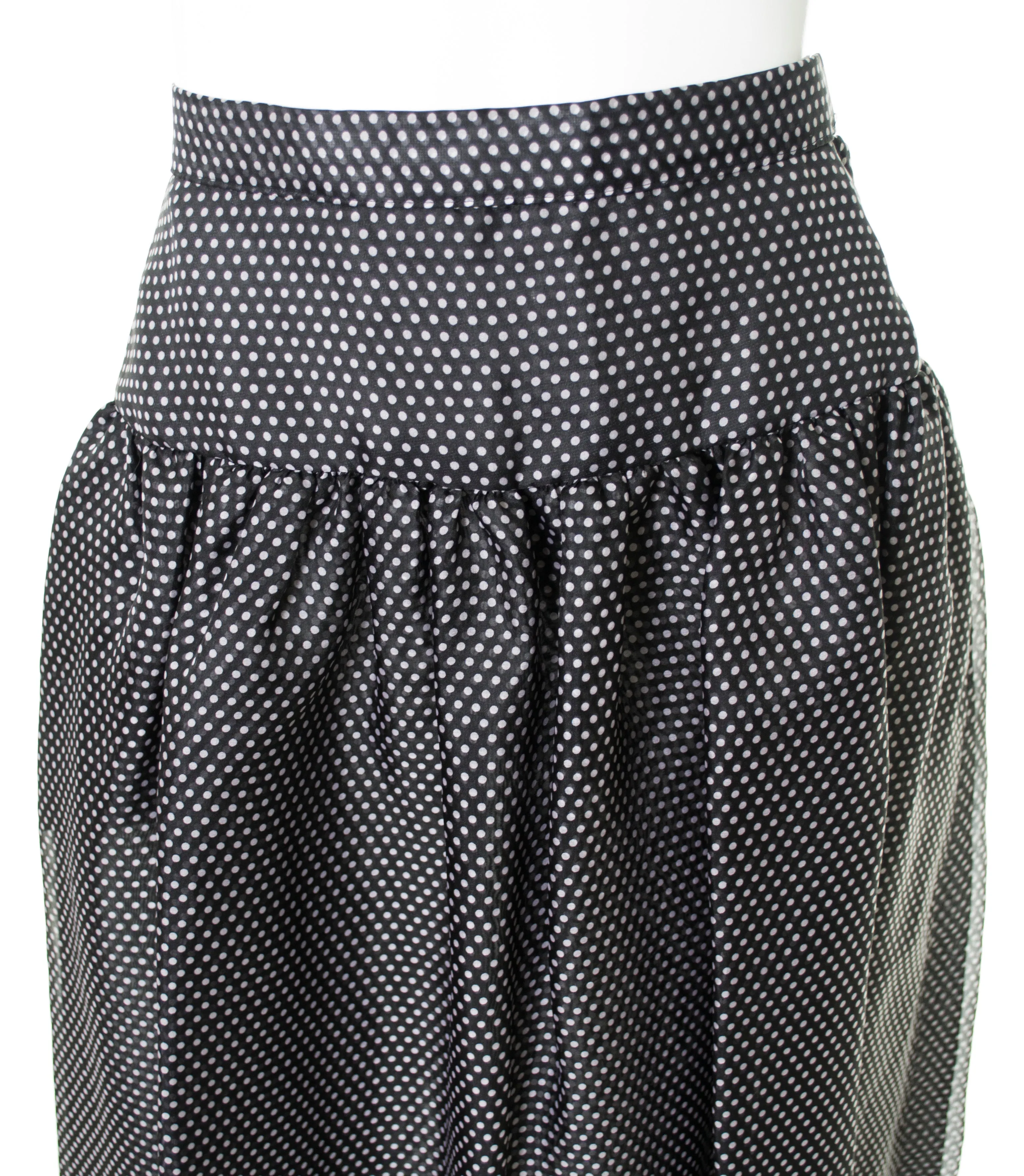 Oscar de la Renta Vintage Silk Polka Dot Skirt Deadstock 6/8