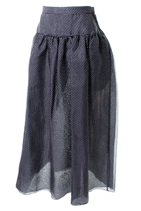 Oscar de la Renta Vintage Silk Polka Dot Skirt Deadstock 6/8