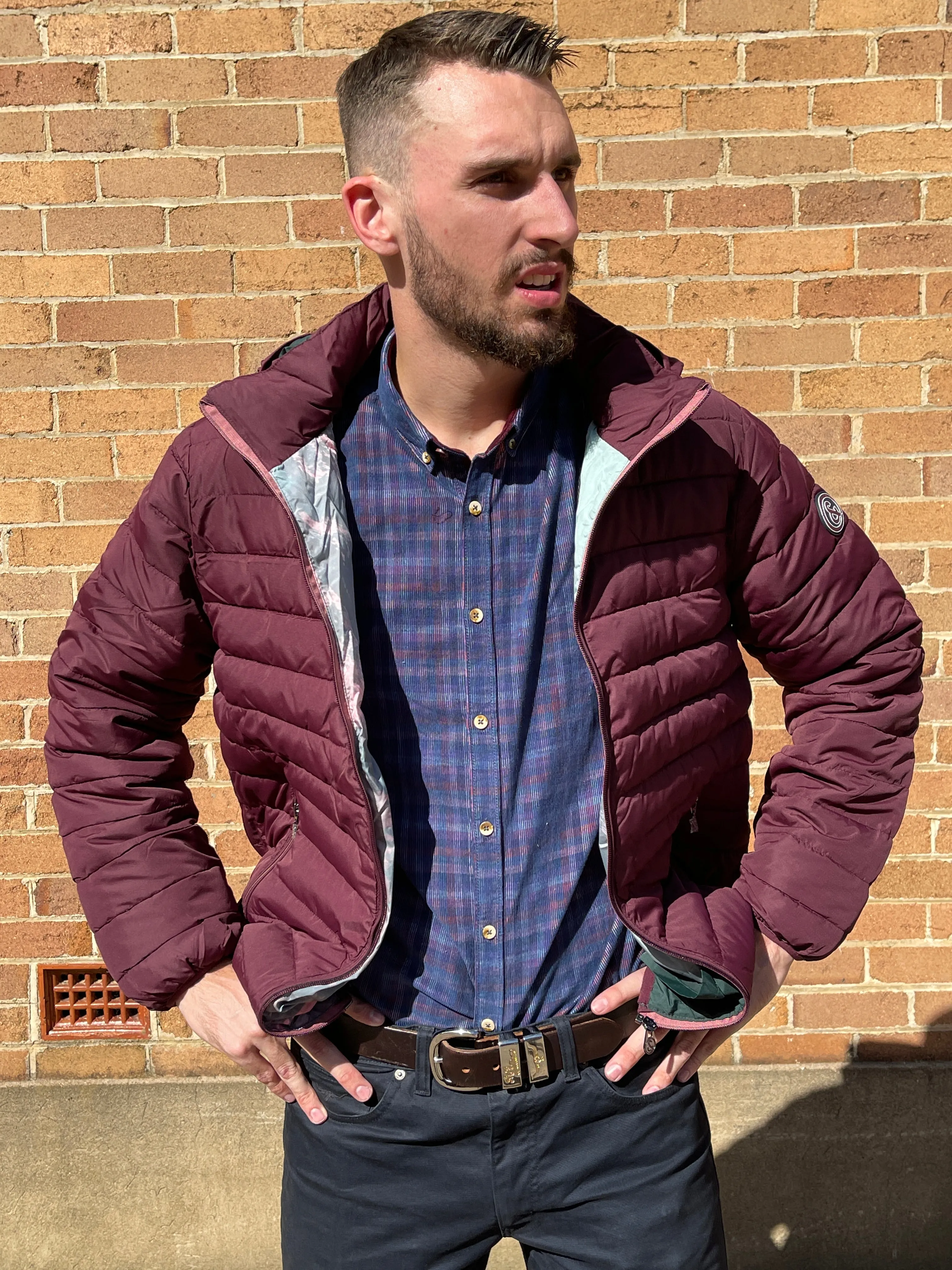 Padded Jacket - Navy | Burgundy