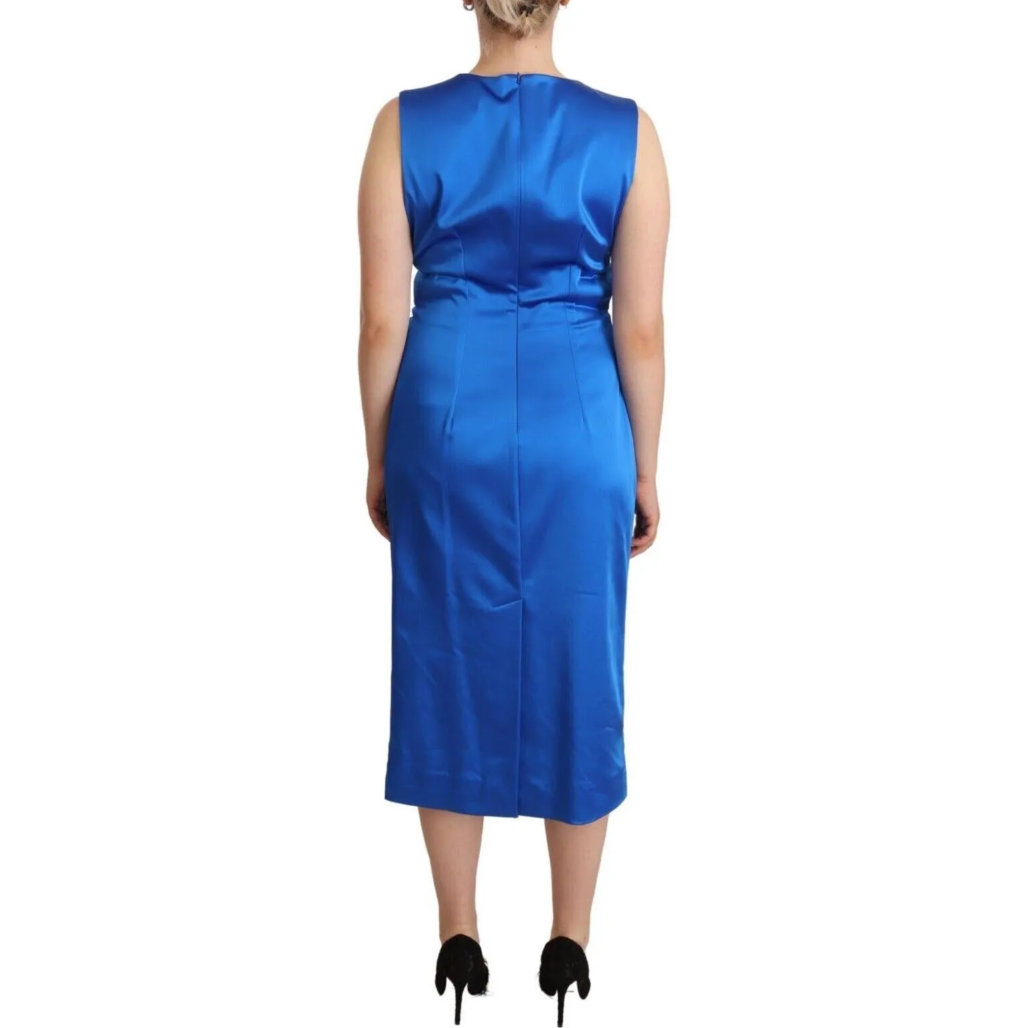 P.A.R.O.S.H. Elegant Sleeveless Sheath Midi Dress