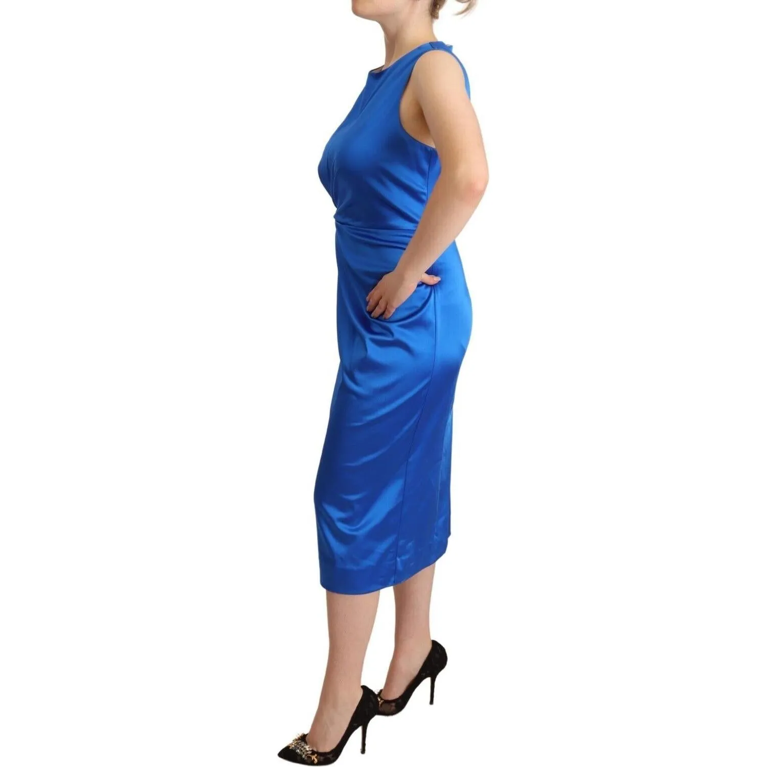 P.A.R.O.S.H. Elegant Sleeveless Sheath Midi Dress