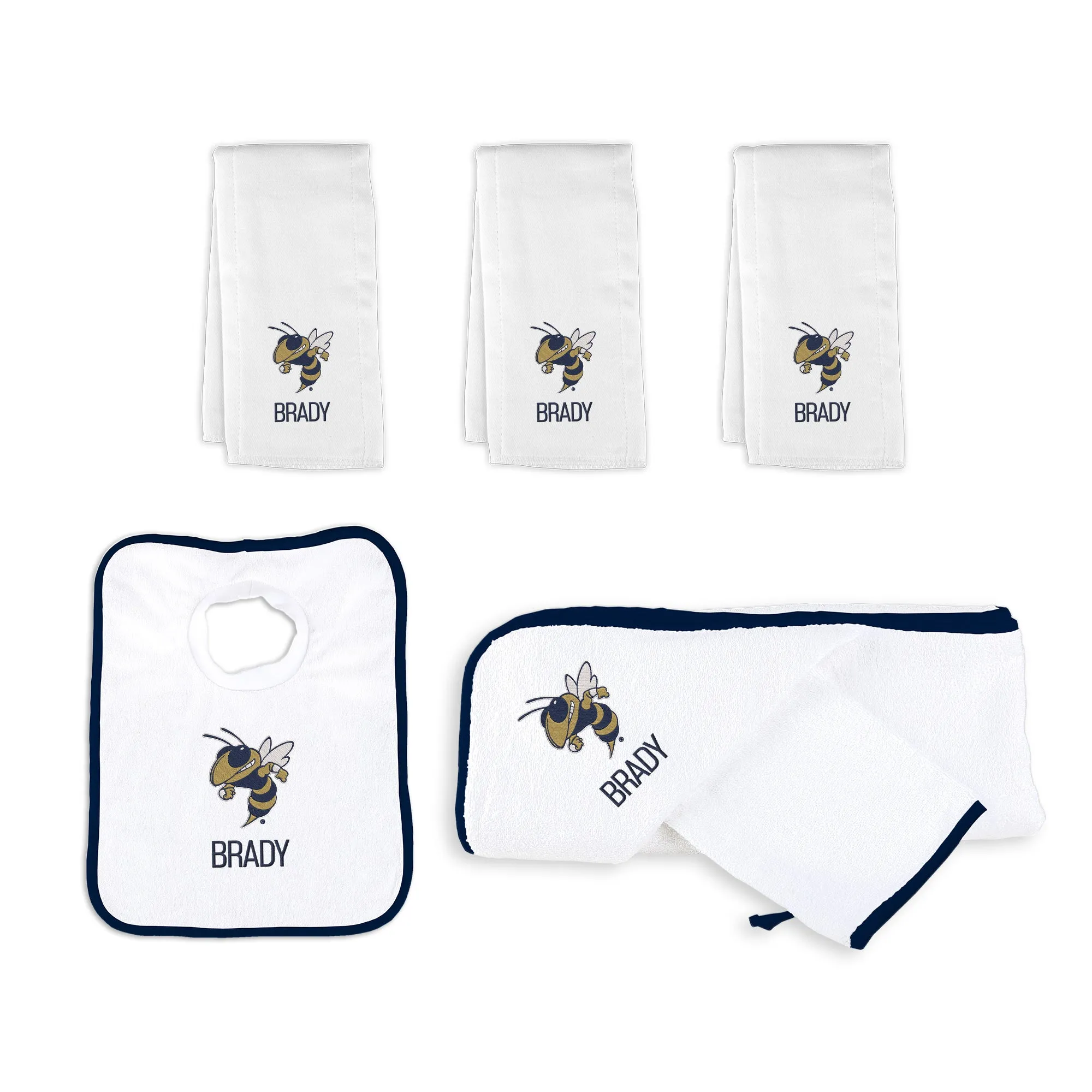 Personalized Georgia Tech Yellow Jackets Buzz Medium Basket - 6 Items