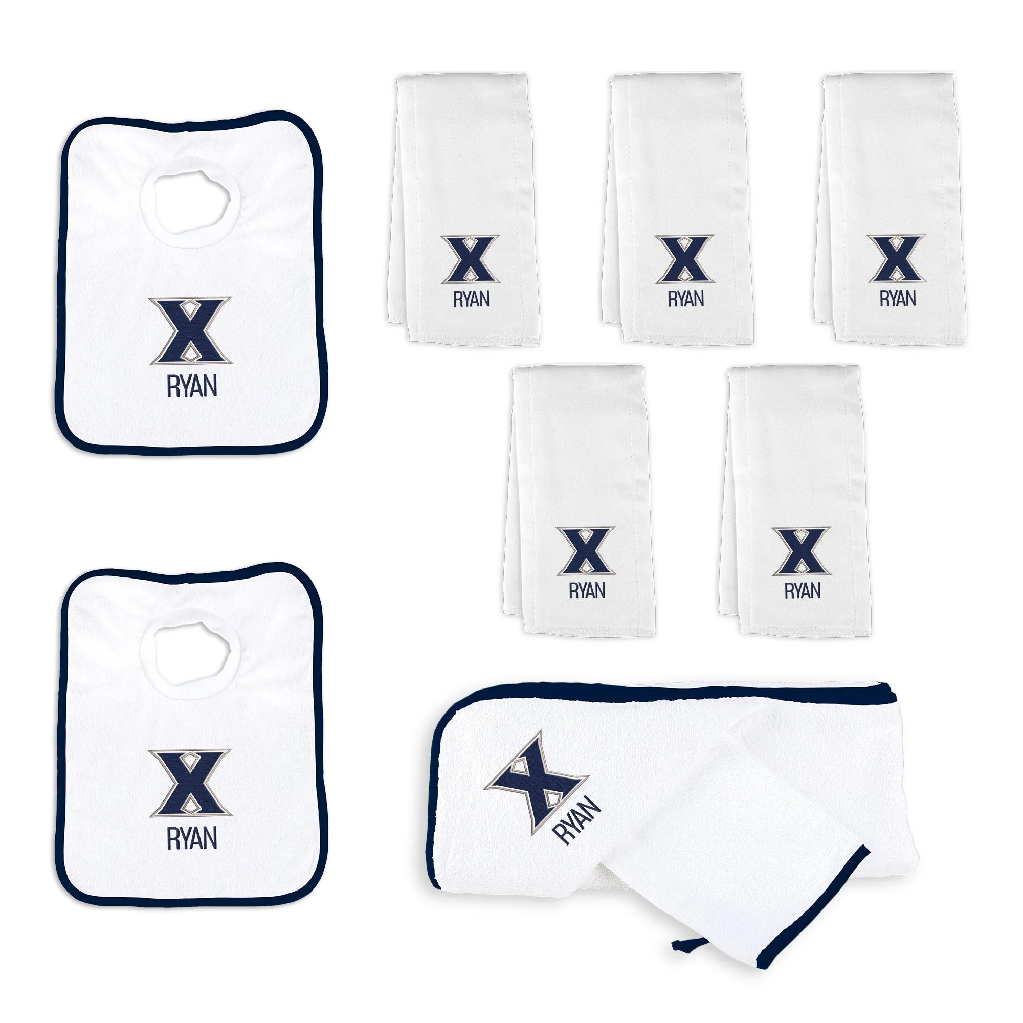 Personalized Xavier Musketeers Large Basket - 9 Items