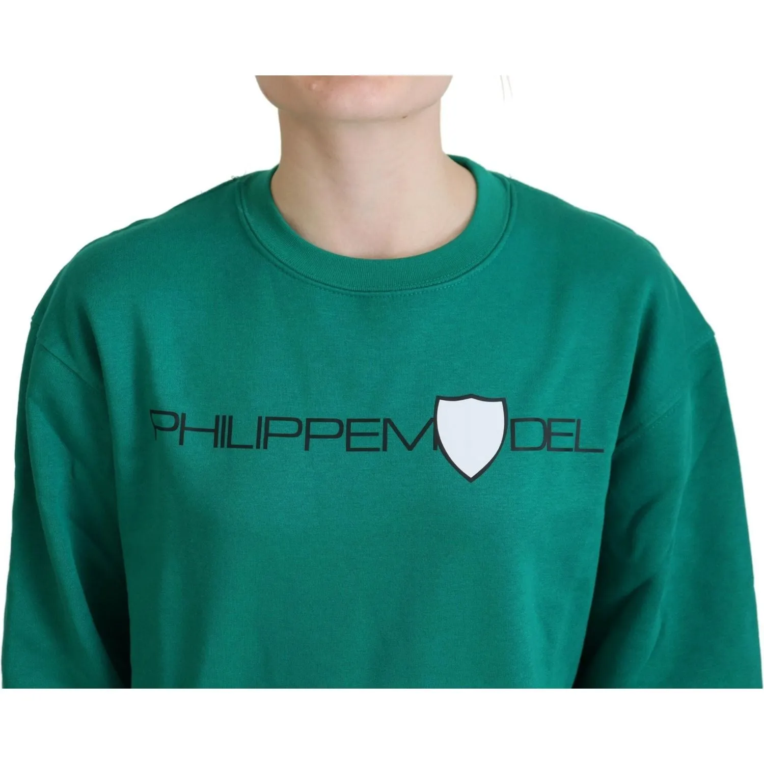 Philippe Model Chic Green Printed Long Sleeve Sweater