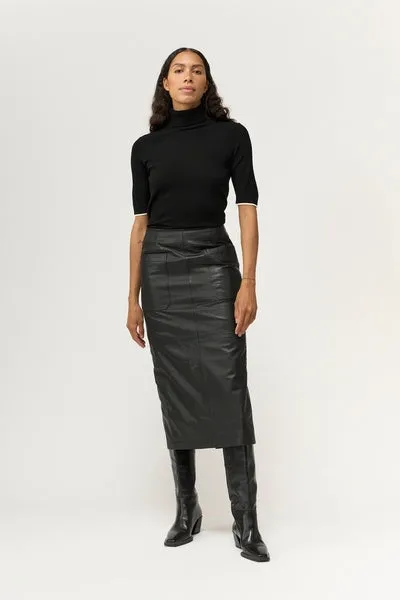 Pieszak Melanie Leather Pocket Skirt-Black-J234437