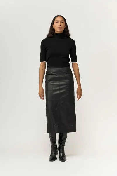 Pieszak Melanie Leather Pocket Skirt-Black-J234437