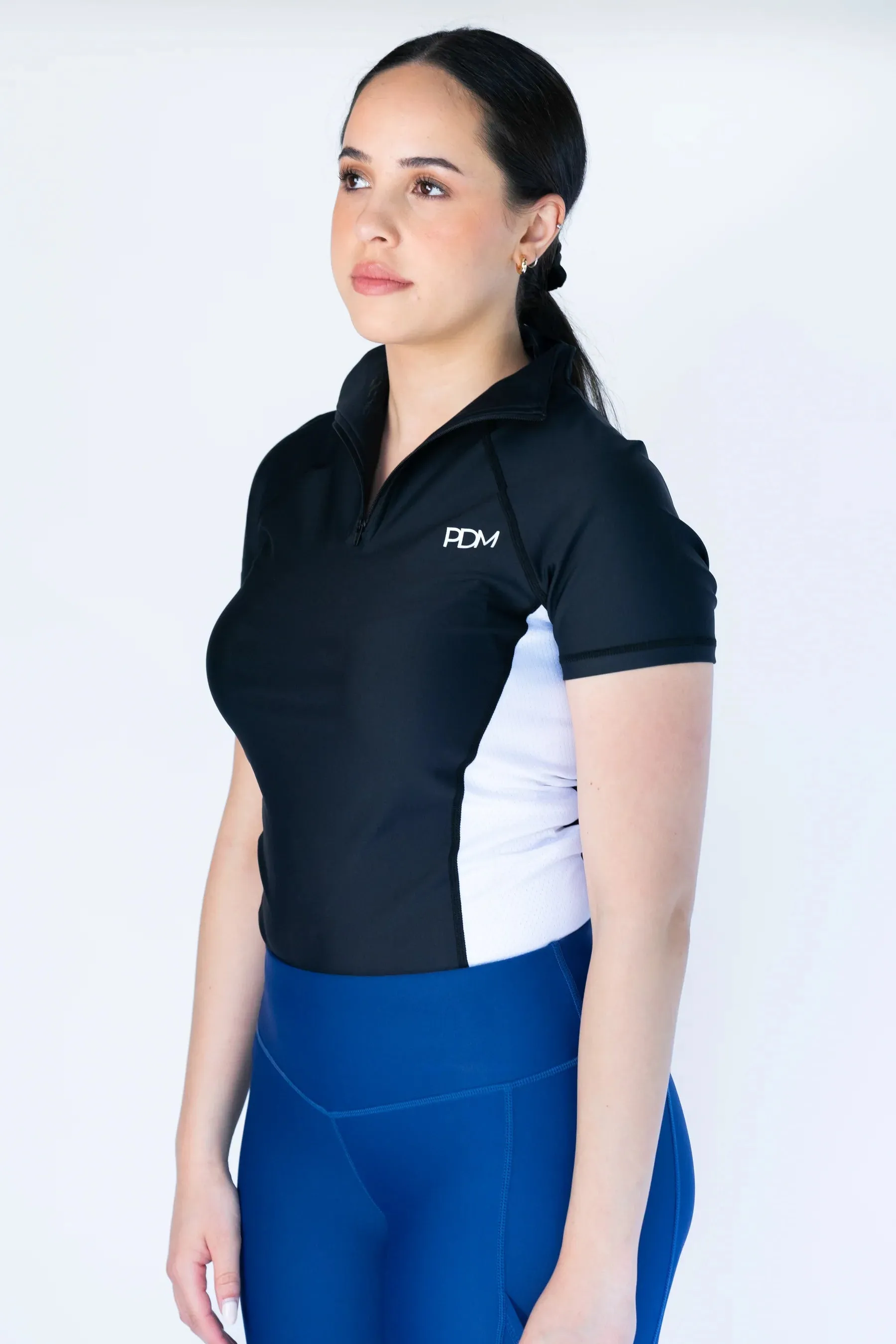 Podium Equestrian High Performance Short Sleeve- Black/White