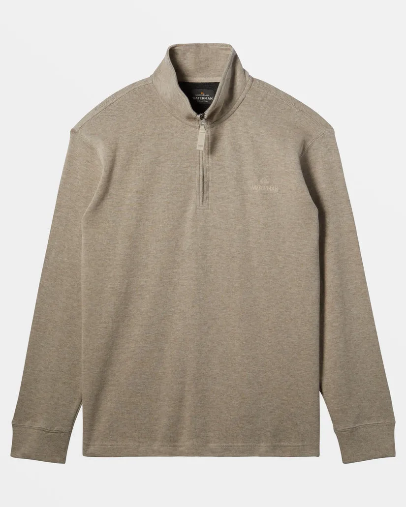 Quiksilver Waterman Playa Clipper Half-Zip Sweatshirt - OVERCAST HEATHER