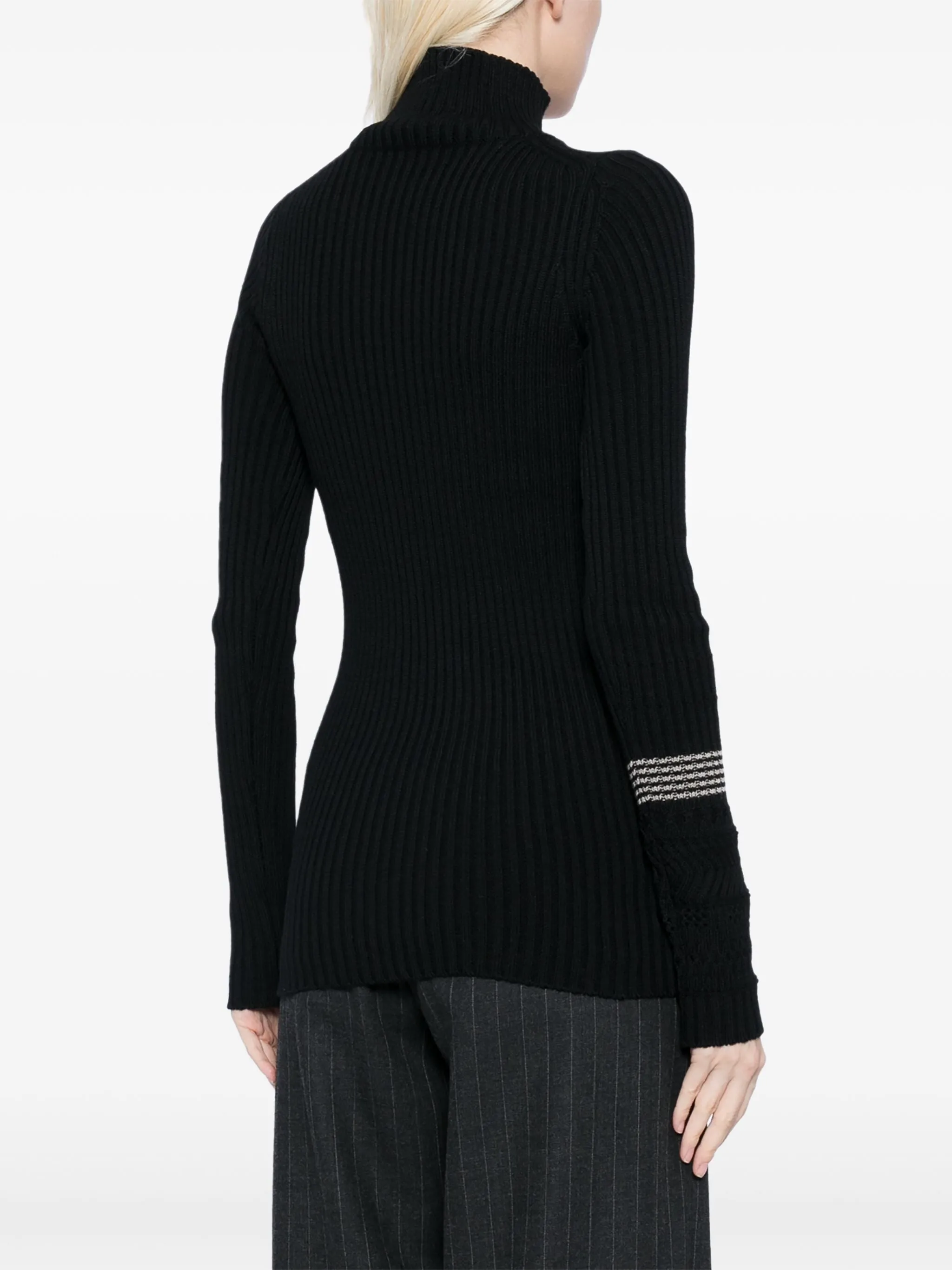 Rib Knit High Neck Pullover