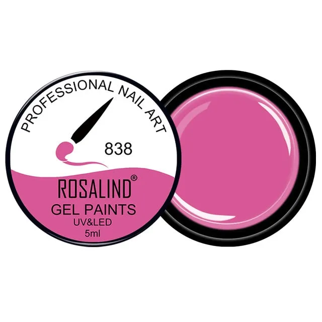 ROSALIND 5ML Painting Gel Varnish 142 Colors Gel Nail Polish Set For Manicure DIY Top Base Coat Hybird Design Of Nail Art Primer