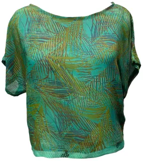 SARIKNOTSARI- SHEER AVATAR SILK BOXY TOP