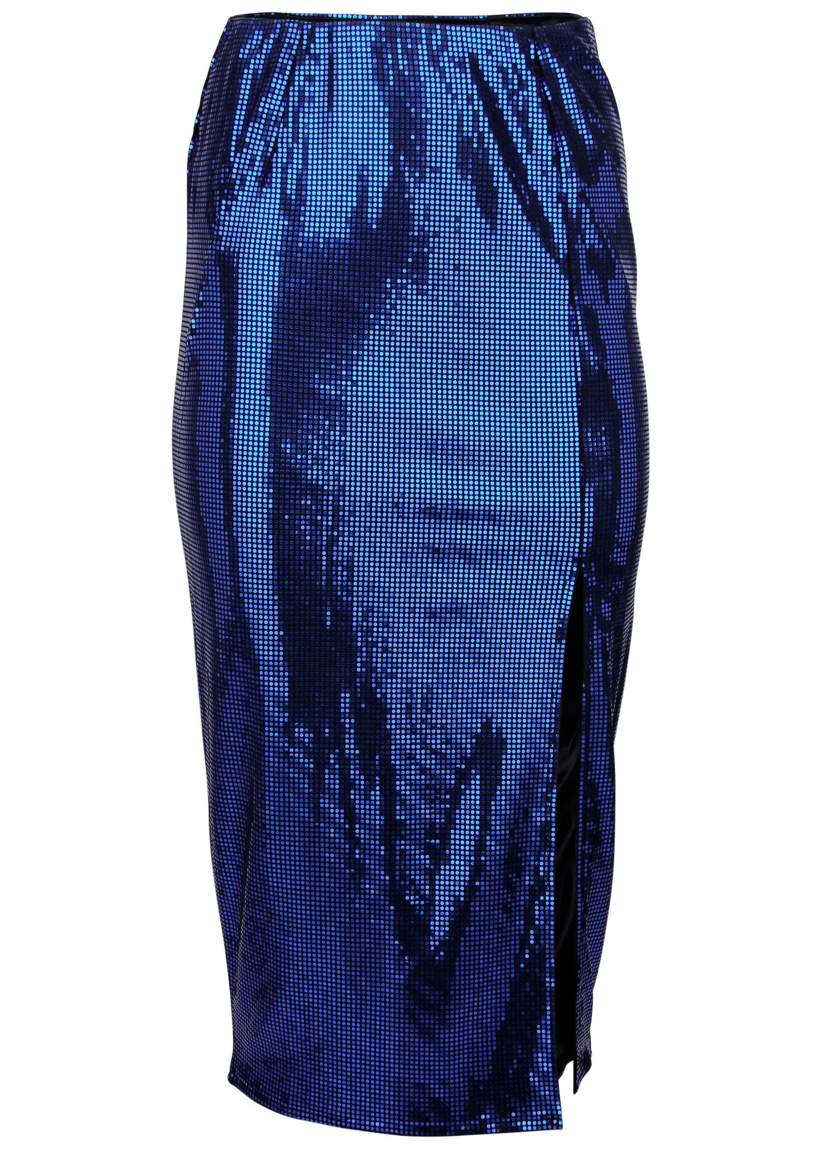 Sequin Midi Skirt - Blue & Black