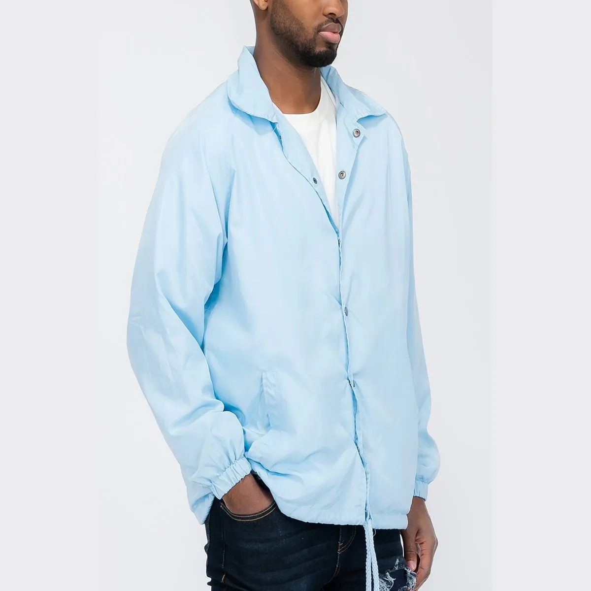 Sky Blue Solid Coach's Jacket