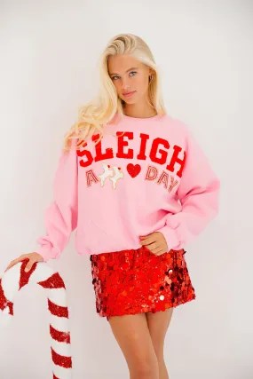 SLEIGH ALL DAY PINK PULLOVER