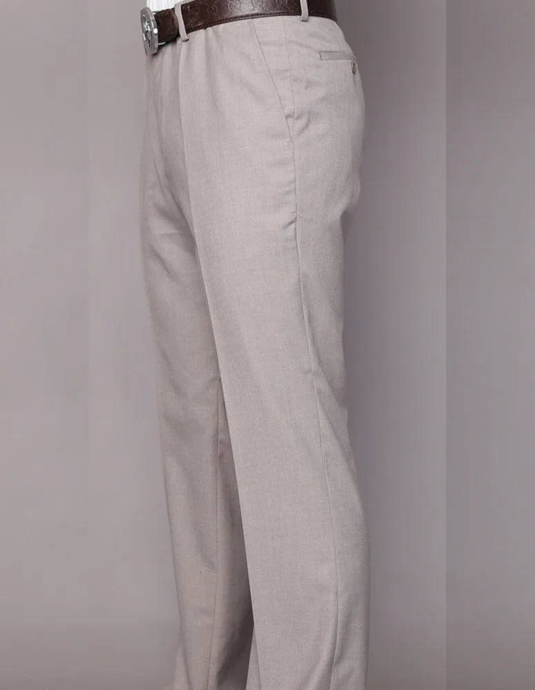 SLIM FIT FLAT FRONT DRESS PANTS, SUPER 150'S ITALIAN FABRIC | PA-200B-Tan