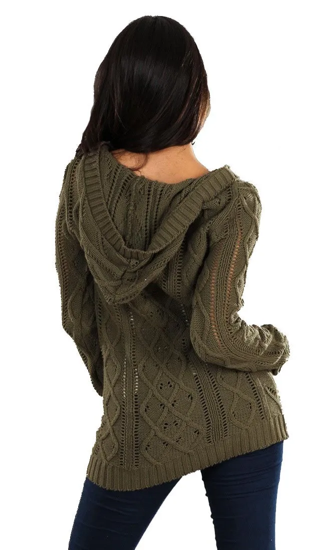 Sweet Romeo Pullover with Hood in Green