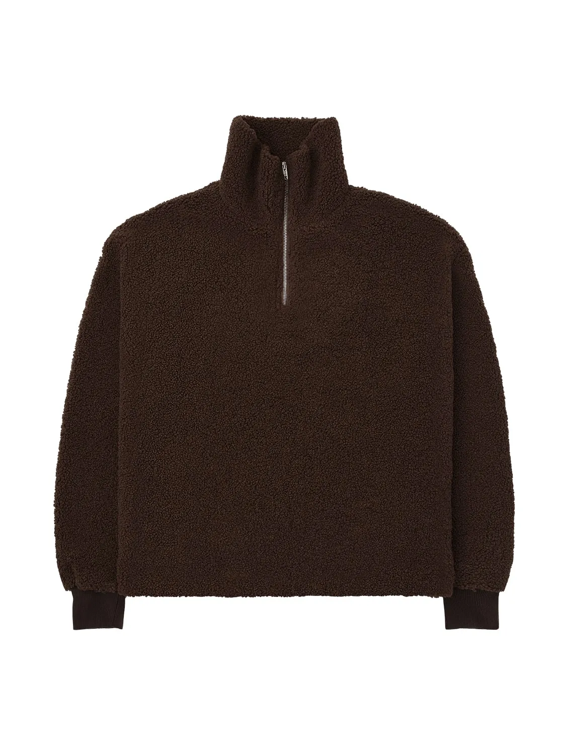 Teddy Fleece Quarter Zip  Brown