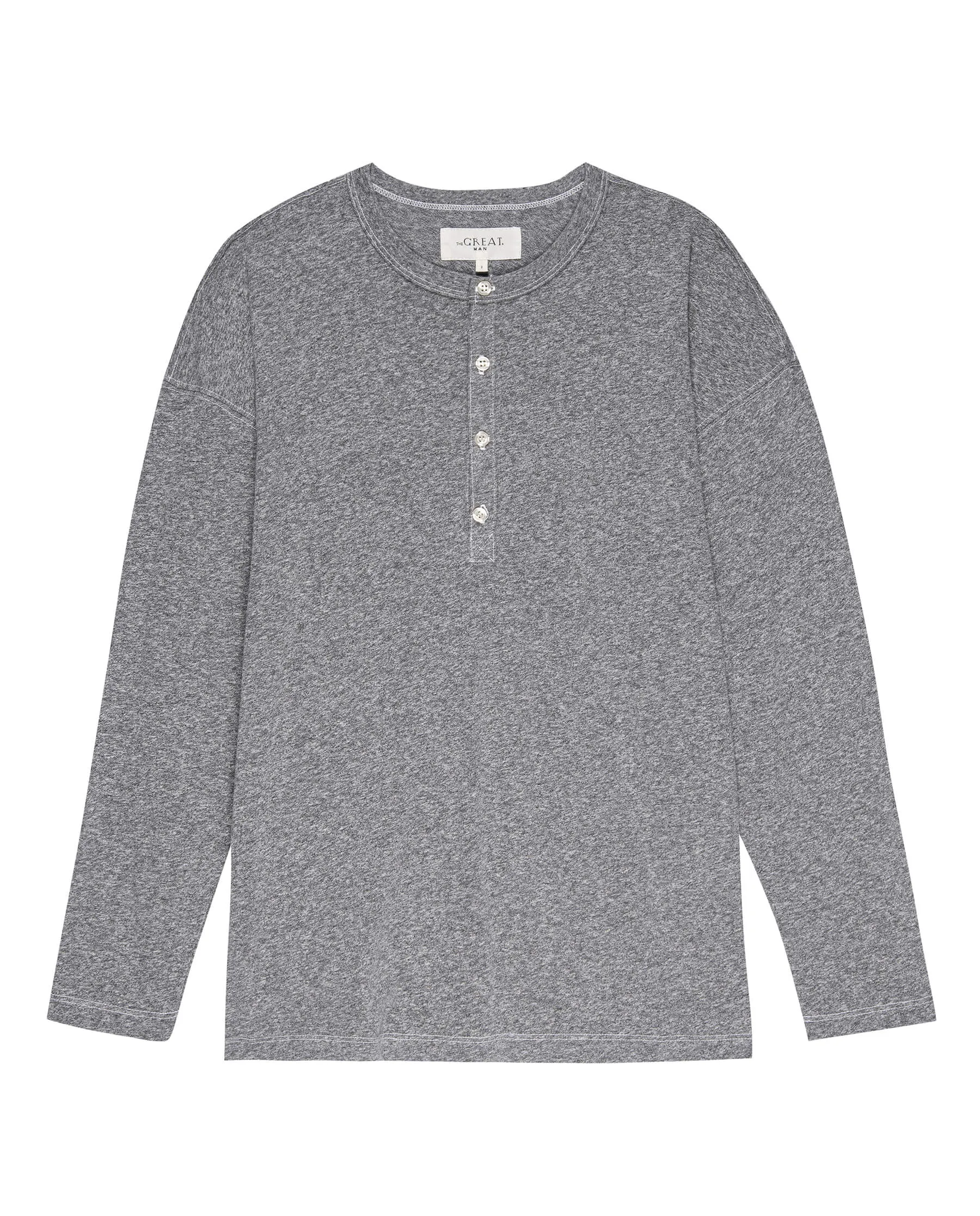 The Men's Boxy Henley. -- Heather Grey