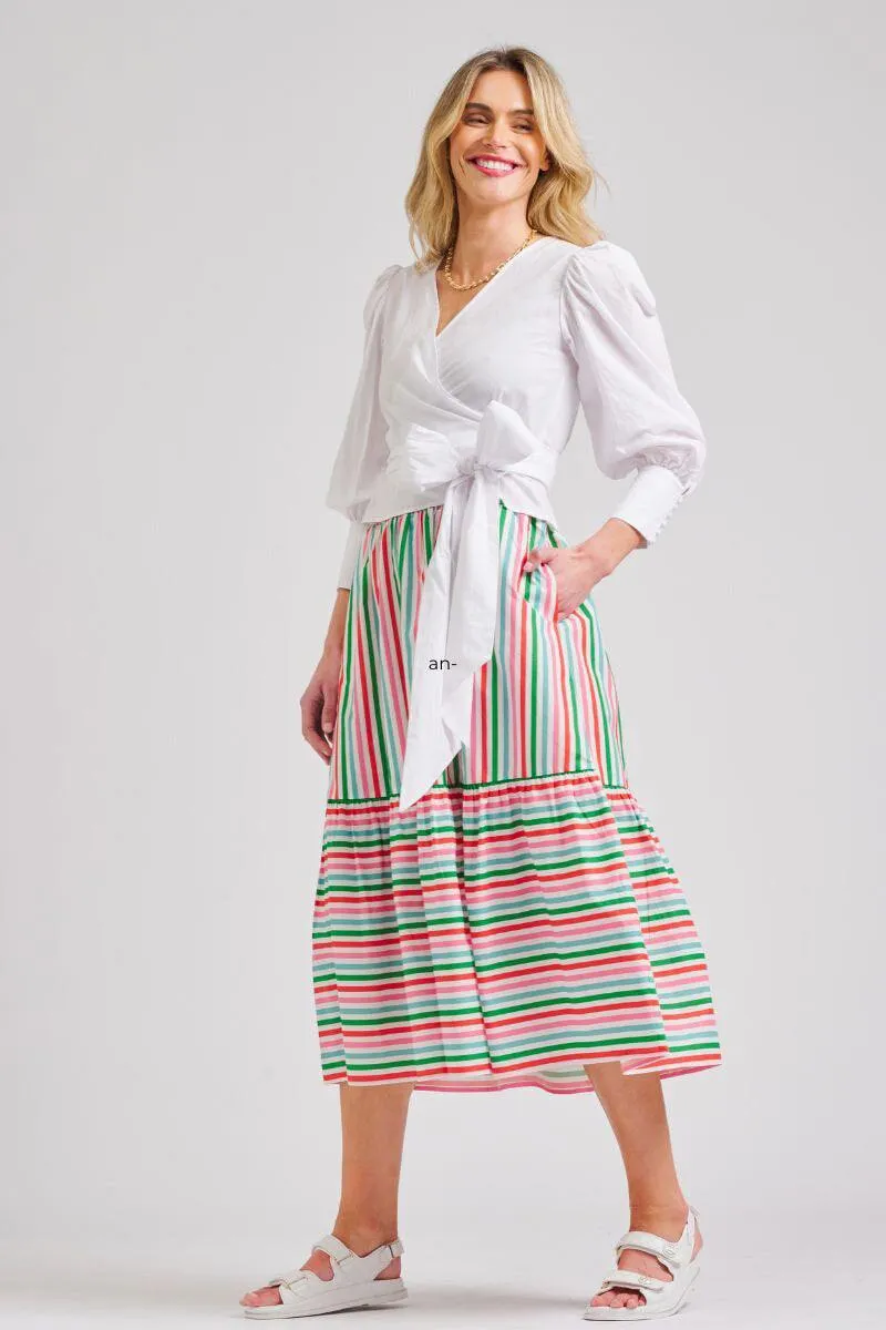 The Nina Skirt | Holiday Stripe