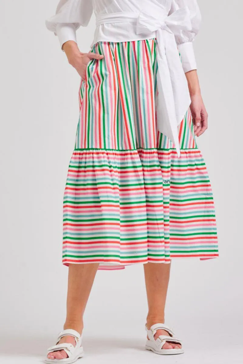 The Nina Skirt | Holiday Stripe