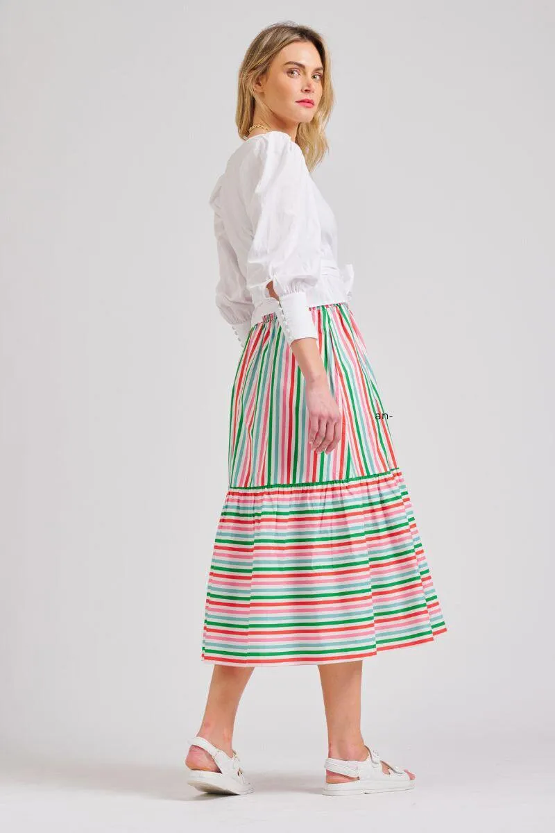 The Nina Skirt | Holiday Stripe