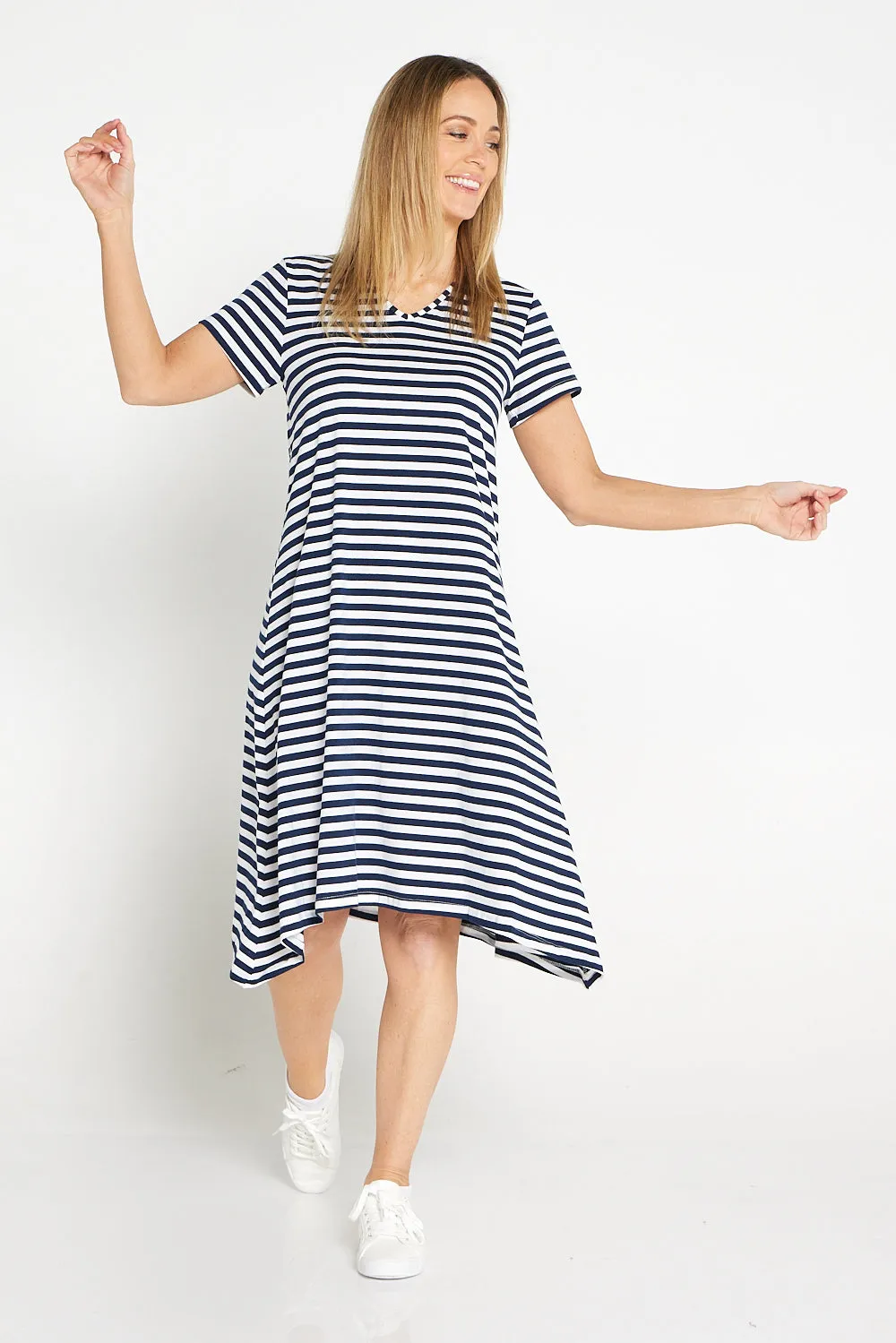 Vanessa Dress - Navy Stripe