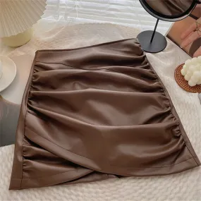 Vegan Leather Sophisticated Tulip Skirt for Women