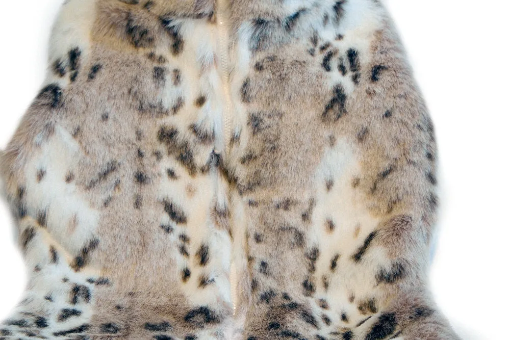 Vest Faux Fur Girls  Vest Snow Leopard Print