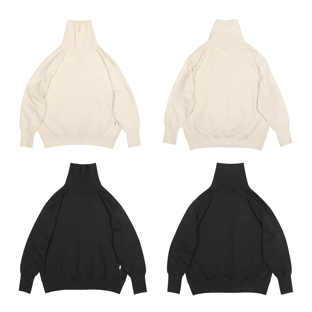 Vintage-Inspired Men's Turtle Neck Sweatshirt Oversize Sweat Pullover