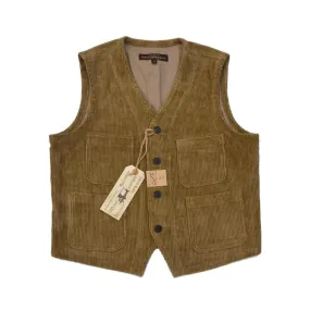 Vintage Men's Cotton Corduroy Vest with Brushed Work Waistcoat