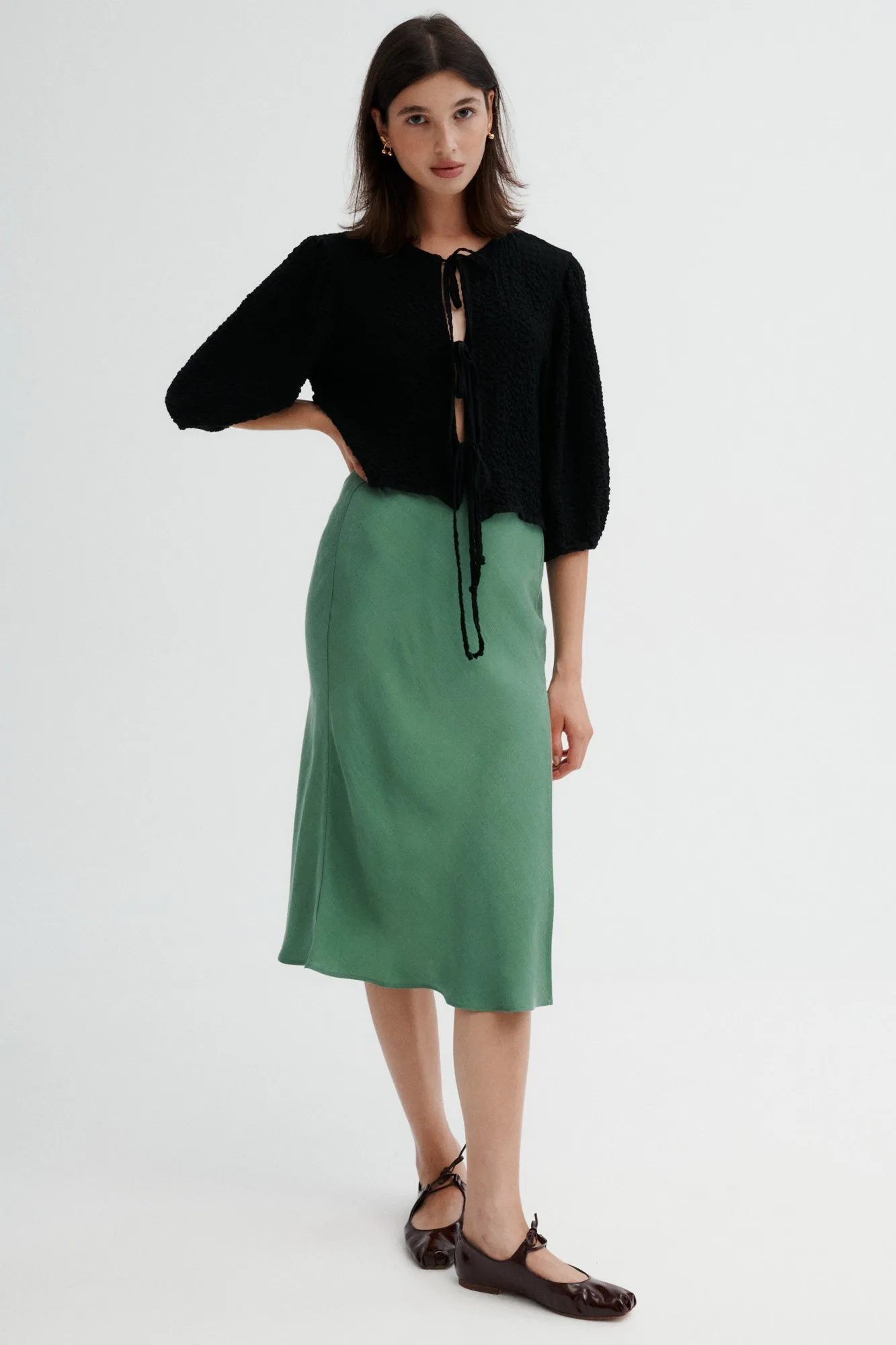 Viscose & Lyocell blend skirt / 07 / 10 / mint