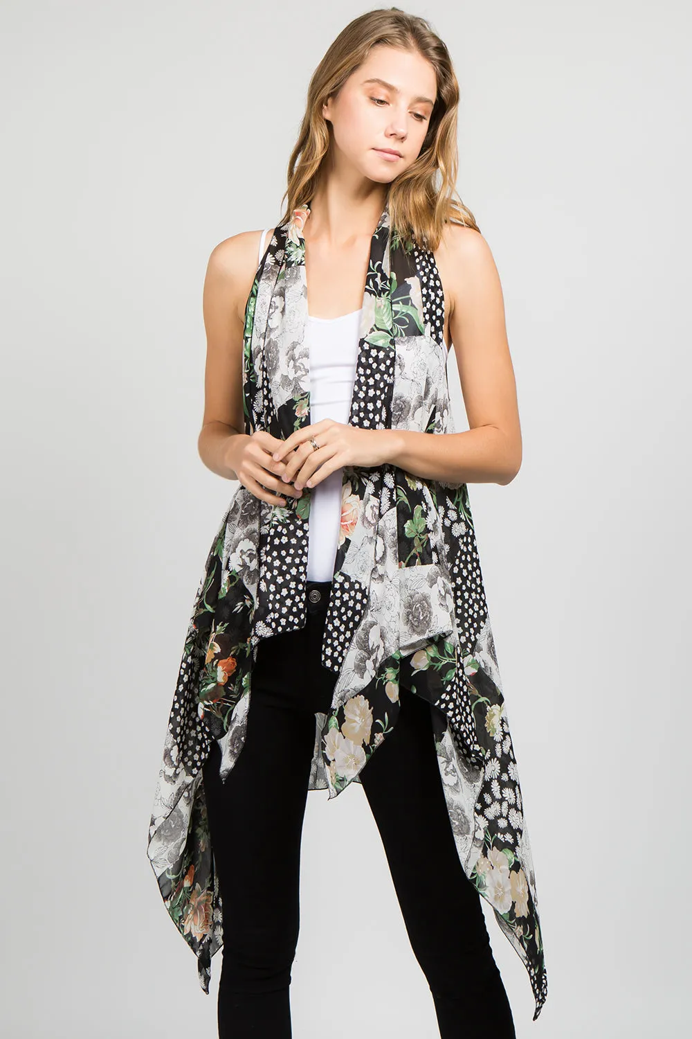 VP-8551 floral dot design vest