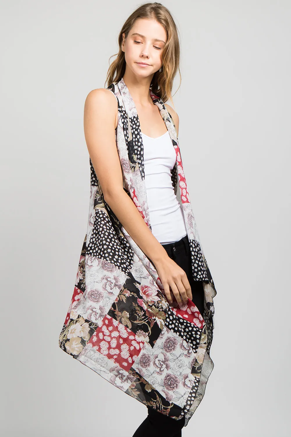 VP-8551 floral dot design vest