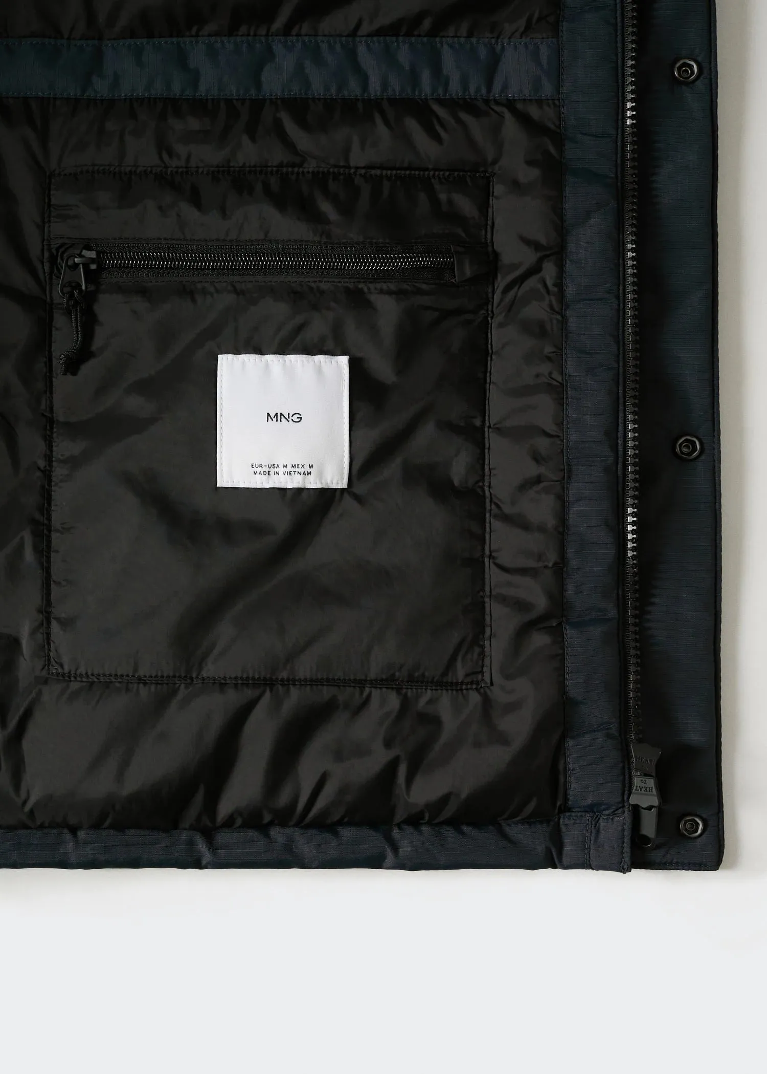 Water-repellent padded parka