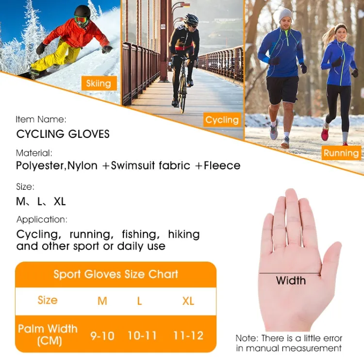 WEST BIKING YP0211220 Winter Warm Fleece Ski Gloves Silicone Non-Slip Riding Gloves, Size: M(Black)