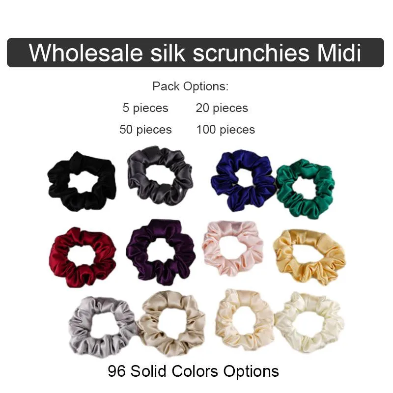 Wholesale silk scrunchies Midi - mix color