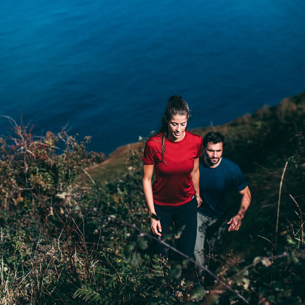 Womens Merino 150 Short Sleeve Crew (Red)