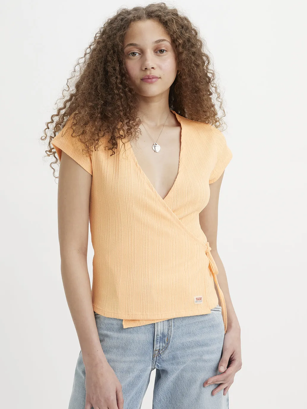 Women's Textured V Neck Top