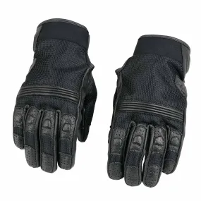 Xelement XG17506 Men's Black Leather with Mesh Racing Motorcycle