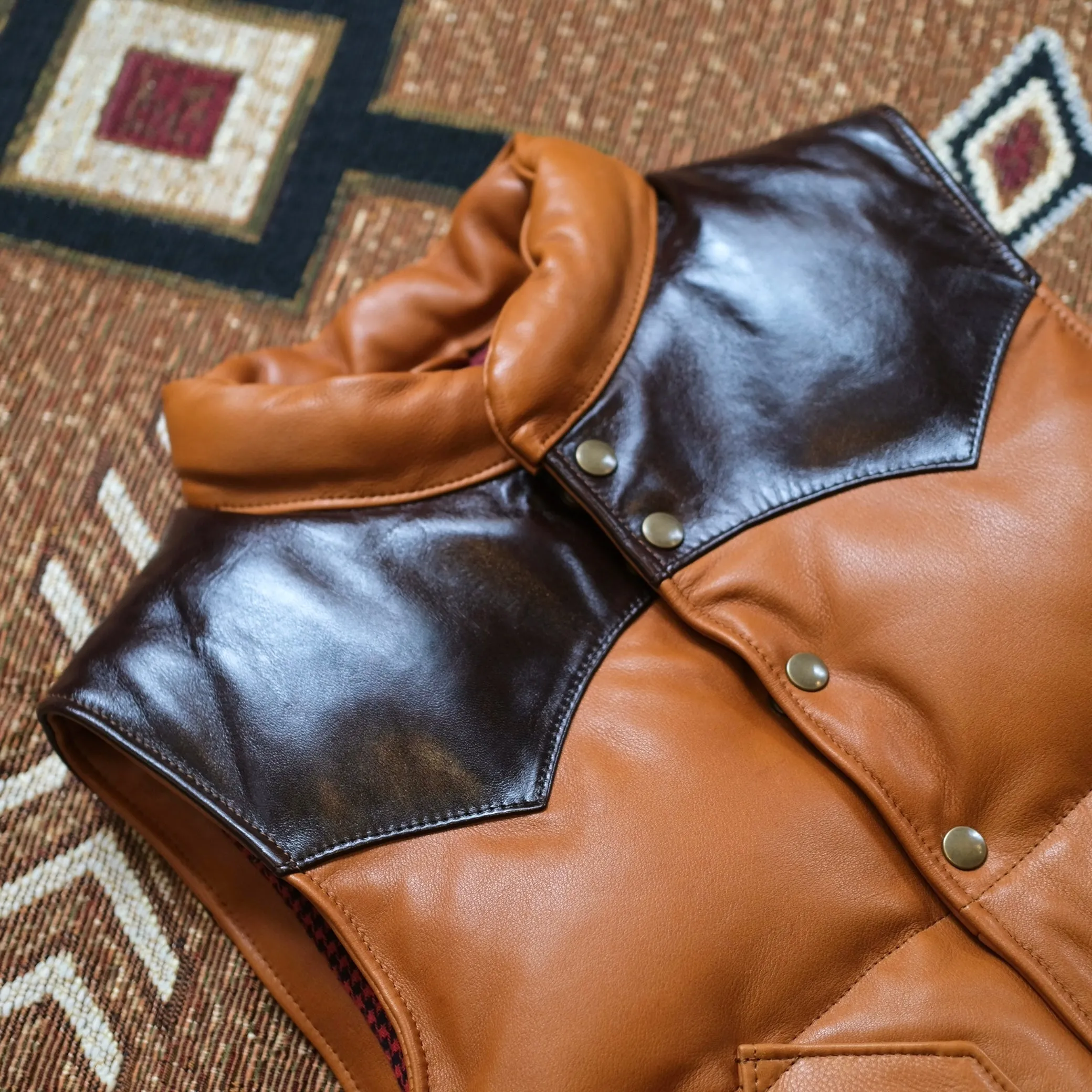 Y'2 LEATHER Steer Oil & Horsehide Down Vest