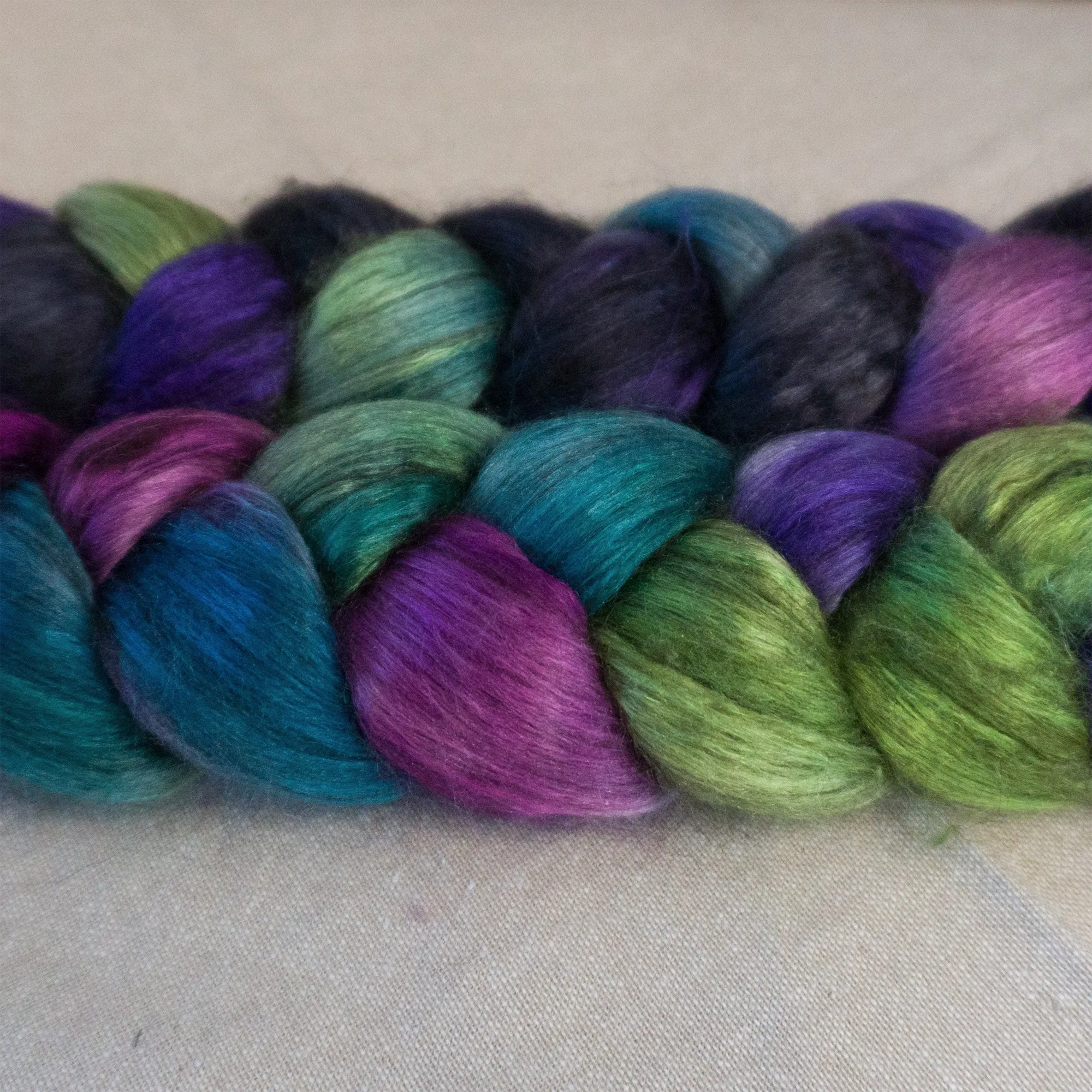 Yak Silk Roving - Northern Lights